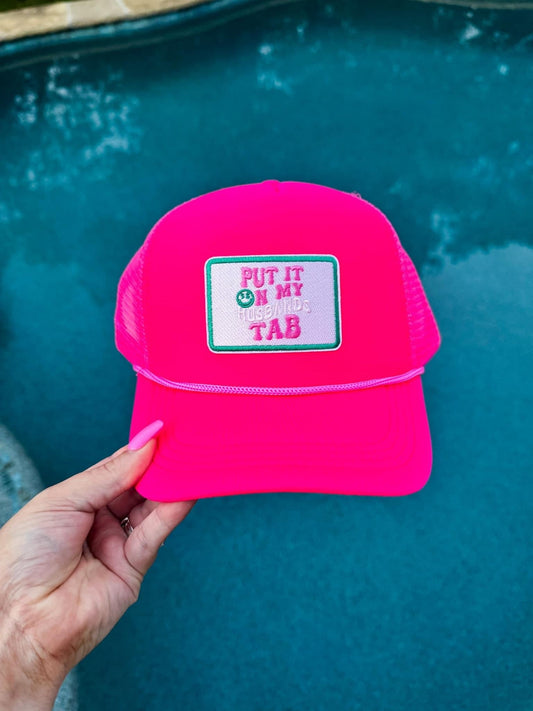 Put It On My Husband’s Tab Patch Hats - Multiple Colors