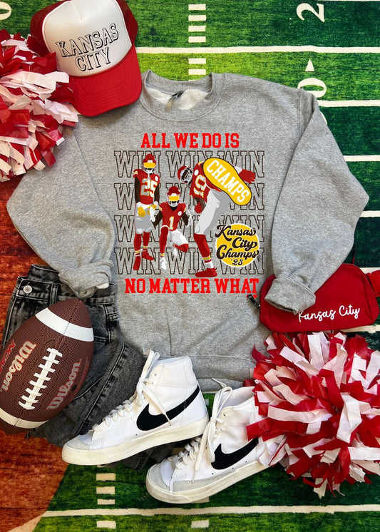 All we do is WIN crew neck