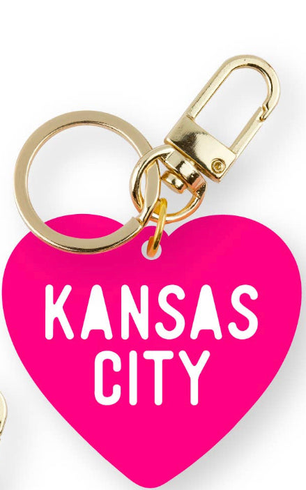 Kansas City heart keychain